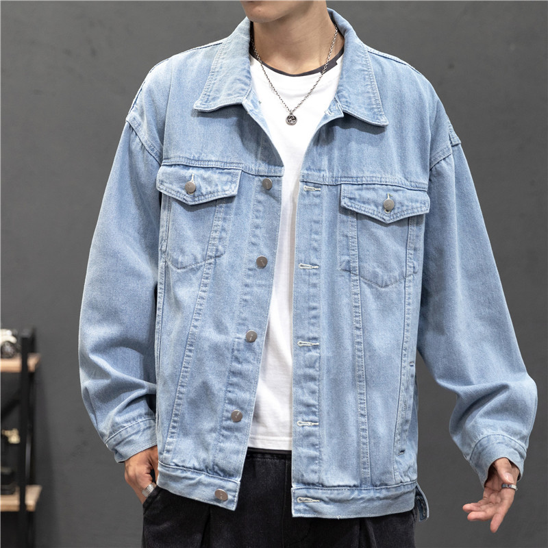 Street Fashion Jeans Men - Новая джинсовая куртка для мужчин, винтажные