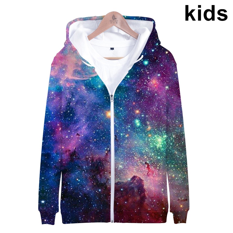 Street Fashion Zip Up Hoodie - Худи с капюшоном «Звездное пространство Галактики»