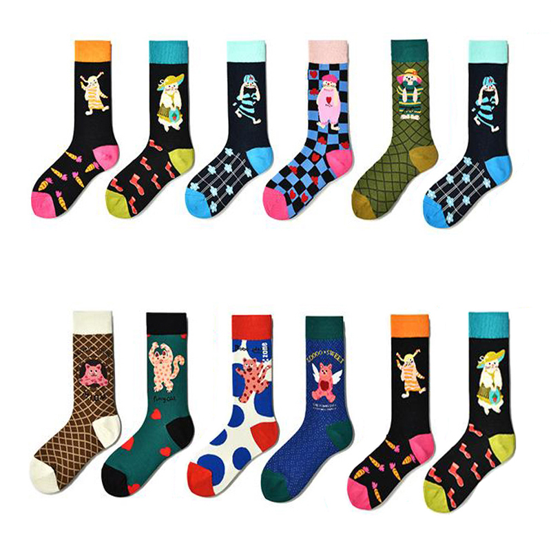 Street Fashion Youtube - Женские модные носки, милые красочные модные