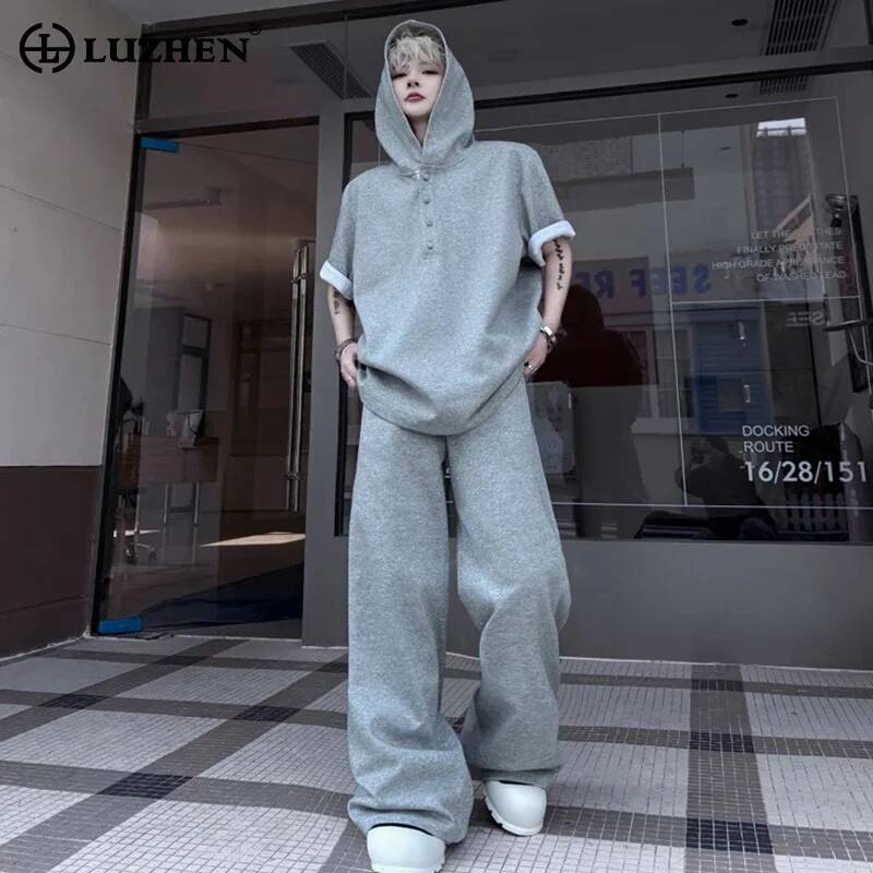 Street Fashion For 2026 - Оригинальный комплект LUZHEN: укороченные летние худи