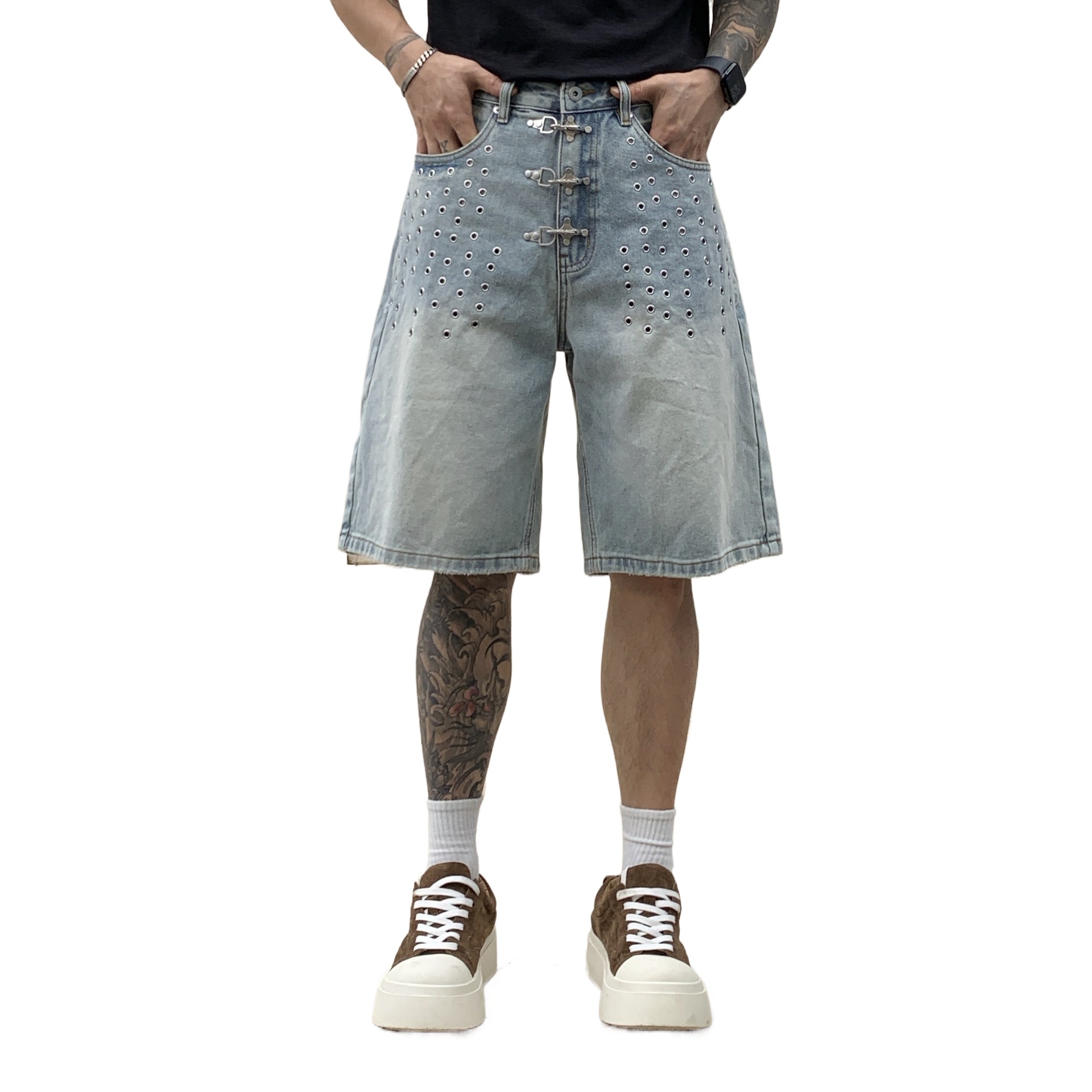 Street Fashion Jeans Men - Мужские модные свободные джинсовые шорты в