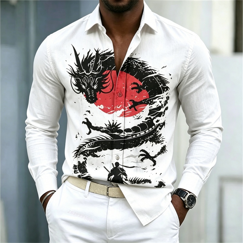Street Fashion Male - Новая мужская рубашка 2026 года: белая,