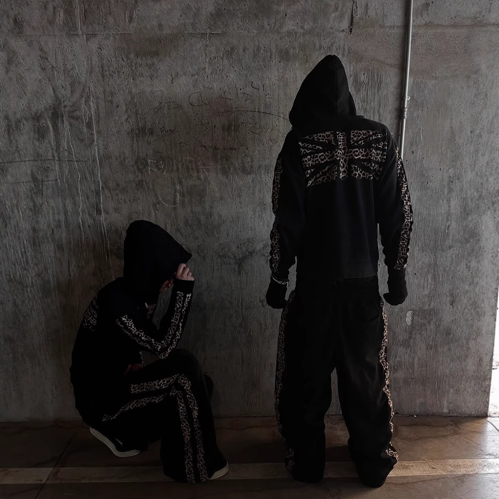Street Fashion Zip Up Hoodie - 2026 весенний новый дизайн с леопардовым
