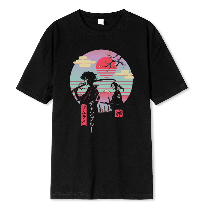 Street Fashion Style Male - Мужская футболка оверсайз с принтом «Японские
