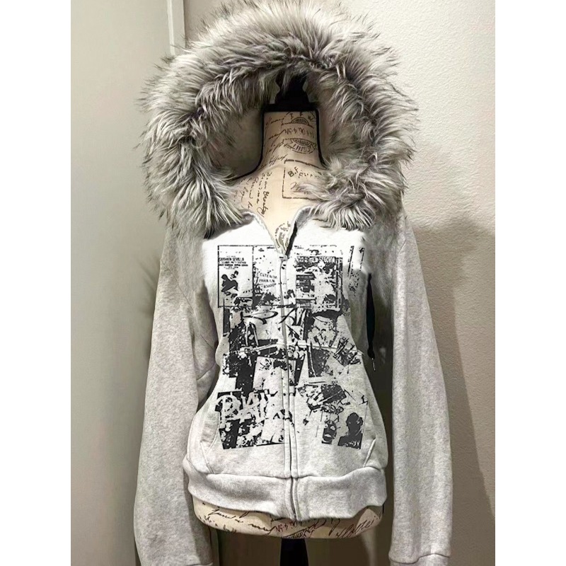 Серая шерстяная куртка из иску – обзор и цена Street Fashion Zip Up Hoodie