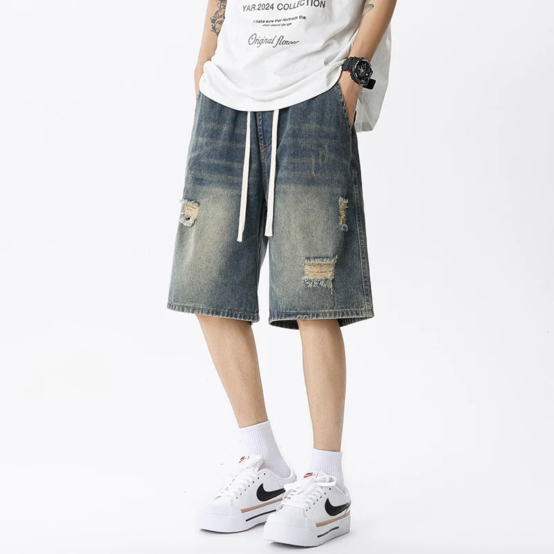 Джинсовые шорты мужские в стил – обзор и цена Street Fashion Jeans Men