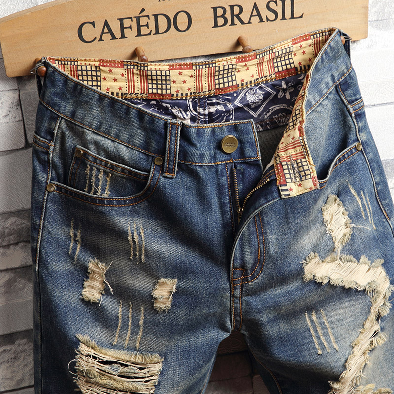 Рваные джинсовые шорты в стиле – обзор и цена Street Fashion Jeans Men
