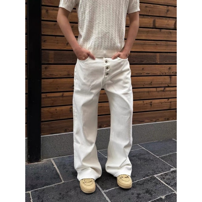 Мужские белые широкие джинсы с – обзор и цена Street Fashion Jeans Men