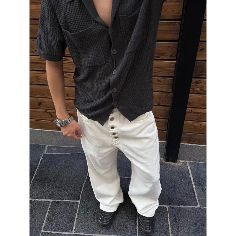 Мужские белые широкие джинсы с – обзор и цена Street Fashion Jeans Men