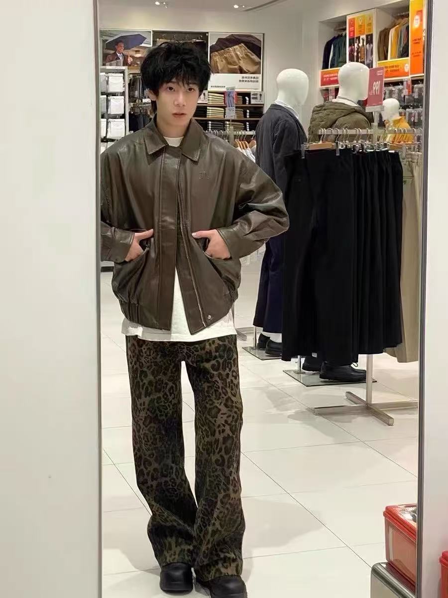 Корейские ретро-брюки QICHE в  – обзор и цена Street Fashion Jeans Men